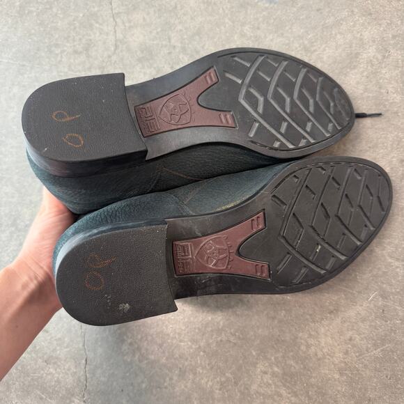 Vintage Y2K Ariat Heritage Western Roper Green Equestrian Work Rodeo Boots 8.5 - Picture 5 of 6